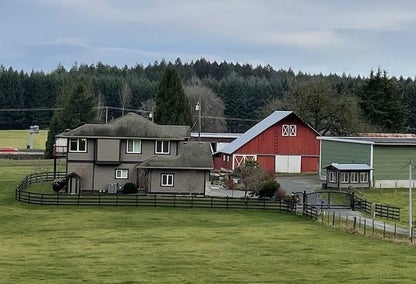 Overlooking a large farm